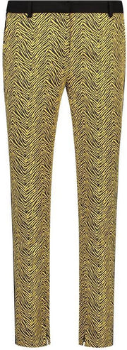 Aaiko soepele gele broek zebraprint enkelhoogte - Maat XS