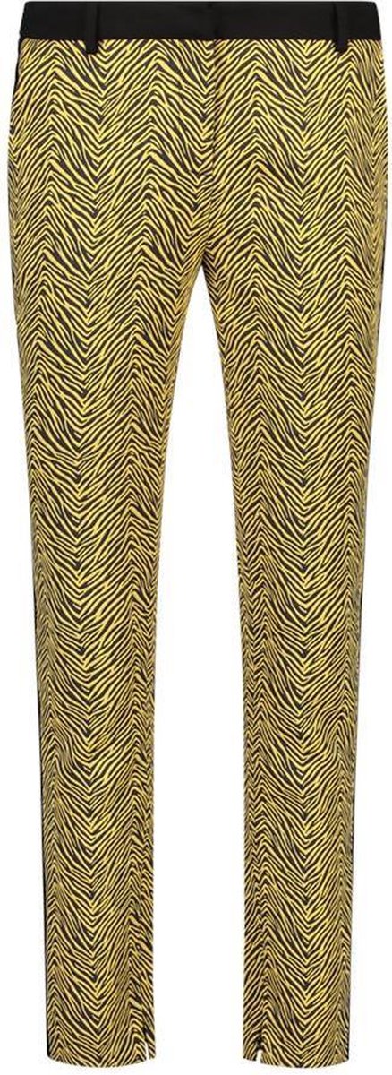 Aaiko soepele gele broek zebraprint enkelhoogte - Maat XS