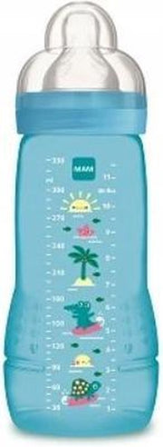 MAM 330ml Easy Active ZUIGFLES 4+ Blauw  nieuwe collectie Quick Flow
