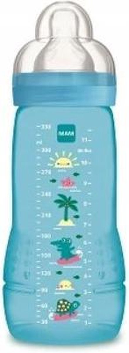 MAM 330ml Easy Active ZUIGFLES 4+ Blauw  nieuwe collectie Quick Flow