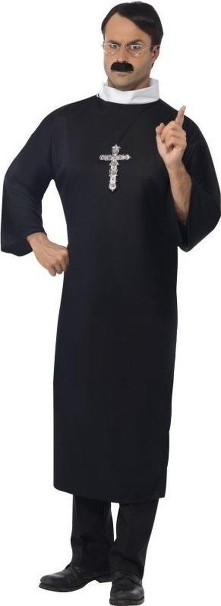 Zwart priester kostuum voor heren - religieuze verkleedkleding 56-58 (XL)