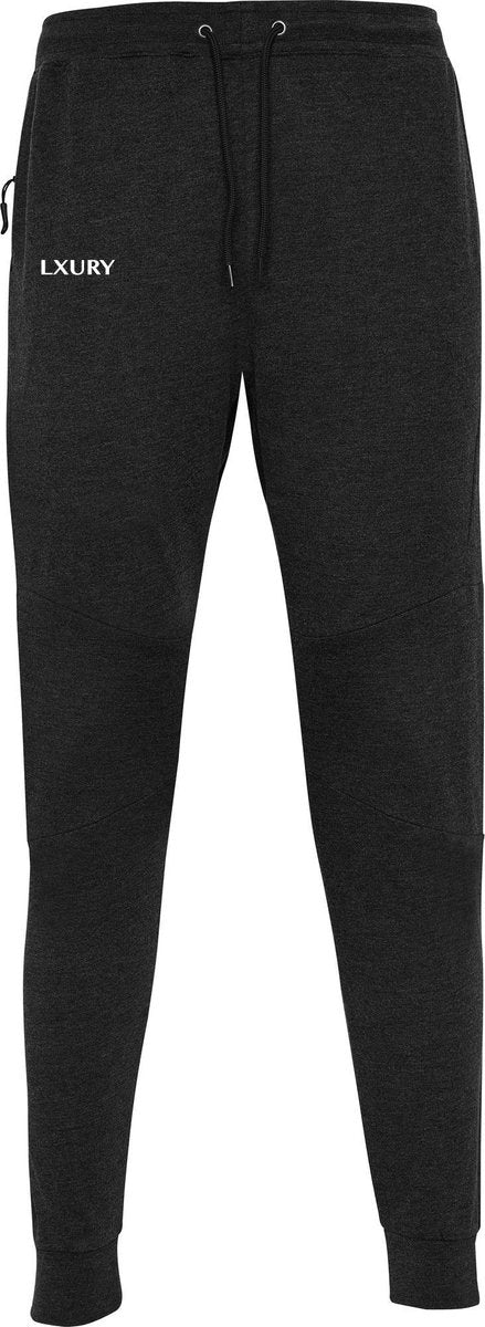 LXURY Joggingbroek Zwart Melange Heren Maat S - Sportbroek - Sportkleding - Trainingsbroek - Fitness Broek - Pro-Fit Tapered - Jggr