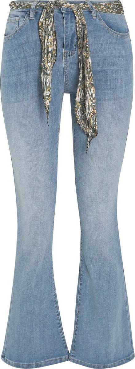 Cassis - Verwassen flared jeans in katoen - Denim