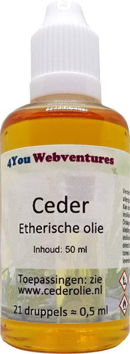 Pure etherische cederolie - 50 ml - etherische olie - essentiële ceder olie