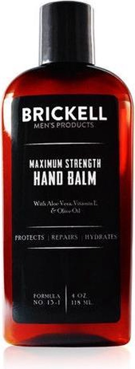 Brickell Men's Maximum Strength Hand Balm 118 ml.