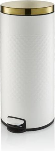 Swan Gatsby Retro Pedaalemmer – 30 Liter – Wit/Goud