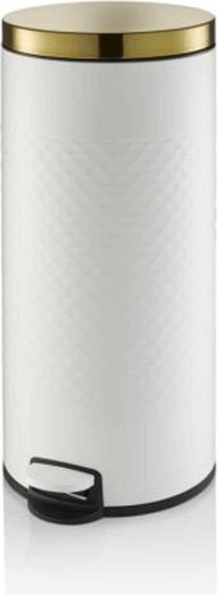 Swan Gatsby Retro Pedaalemmer – 30 Liter – Wit/Goud