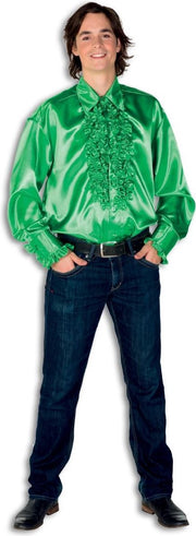 Ruche blouse groen voor heer