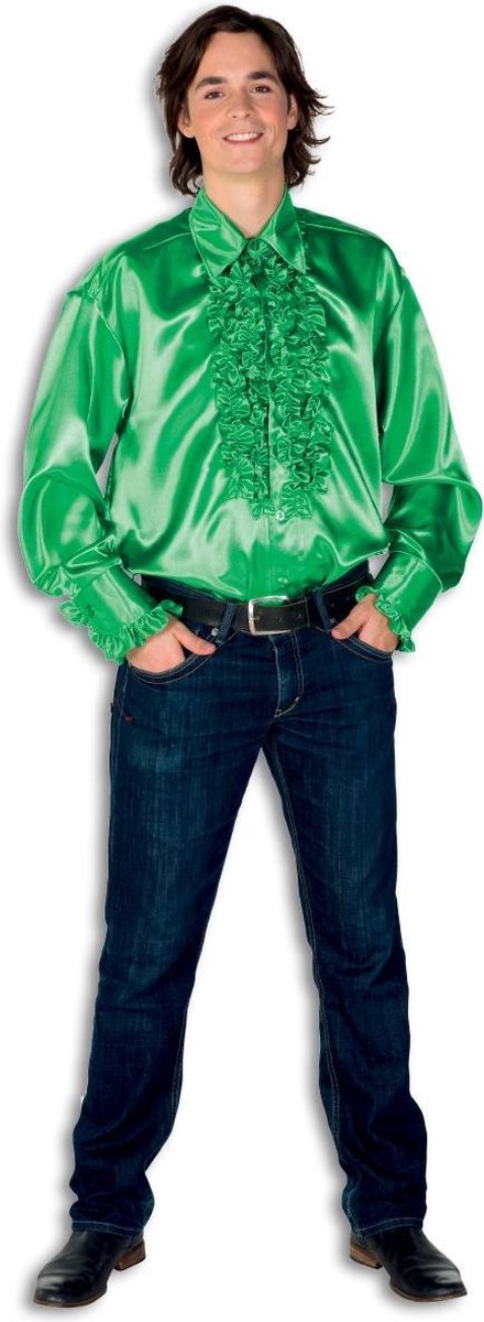 Ruche blouse groen voor heer