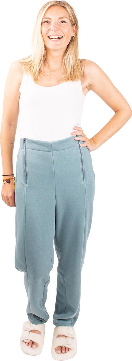 Tjar joggingbroek - 4 ritsen - mint - maat L - kleding - unisex