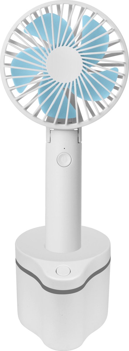 FlinQ Draagbare Ventilator - Draaibaar Dockingstation - Wit/Blauw
