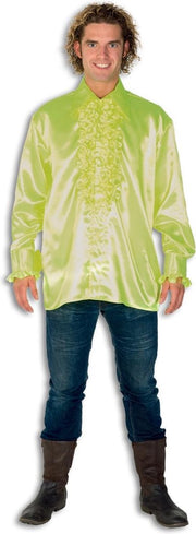 Ruche blouse neon geel voor heer