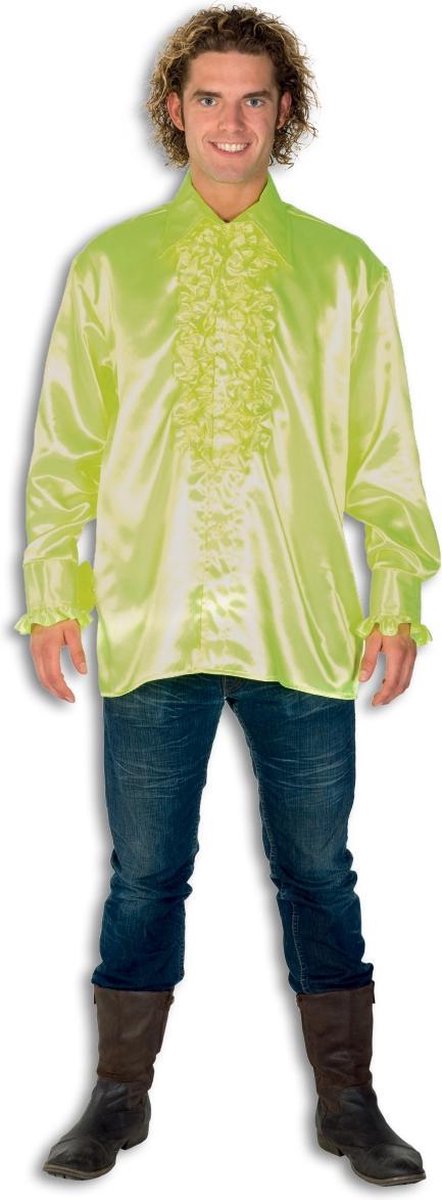 Ruche blouse neon geel voor heer