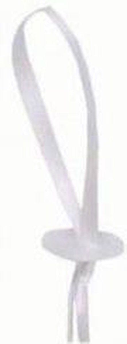 Ballonsluiters wit met lint - 100 stuks