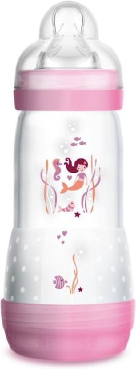 MAM 320ml ANTI-COLIC Zuigfles 4+ Fast flow roze