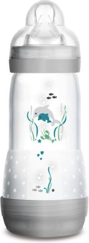 MAM 320ml ANTI-COLIC Zuigfles 4+ Fast flow Grijs