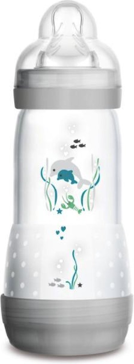 MAM 320ml ANTI-COLIC Zuigfles 4+ Fast flow Grijs
