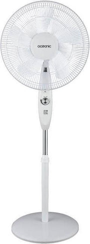 OCEANIC Statiefventilator 35 W - DC - Diameter 40 cm - Stil - In hoogte verstelbaar - Oscillatie - Wit