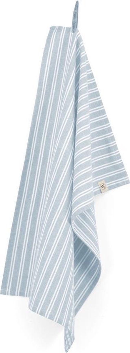 Walra Theedoek Dry with Stripes - 50x70 - 100% Katoen - Jeans Blauw