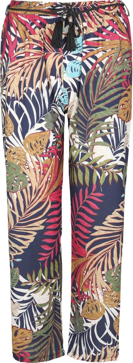 Soepele broek met bladprint