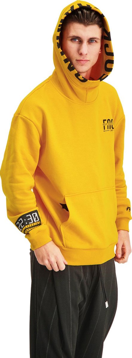 FnckFashion  Heren Hoodie DISTANCE "Limited Edition" Tuscan Geel Maat S