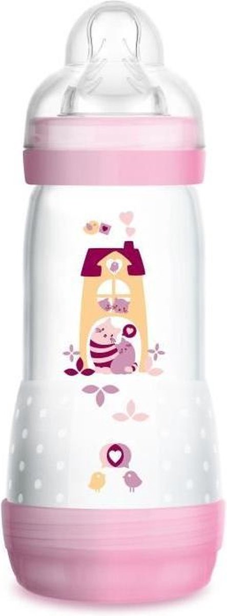 MAM Anti-Colic Easy Start-fles - 320 ml - 0 tot 6 maanden - Speenstroom 3 - Meisje