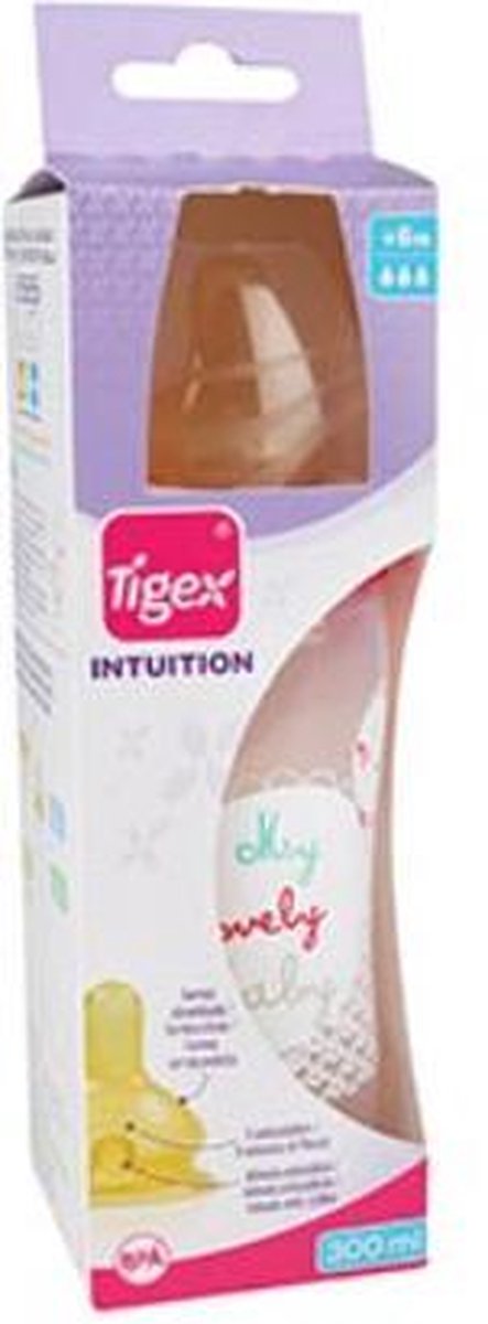 Tigex Babyfles 300 ml latex speen 6+ maanden