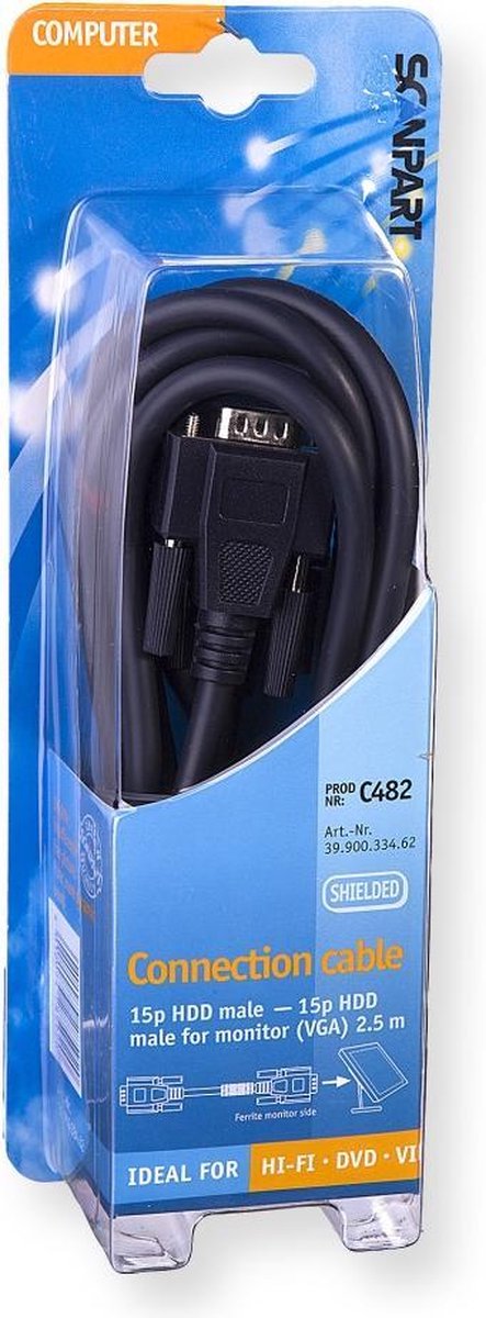 Scanpart Vga Aansluitkabel 15p(m)-(m) 2.5m