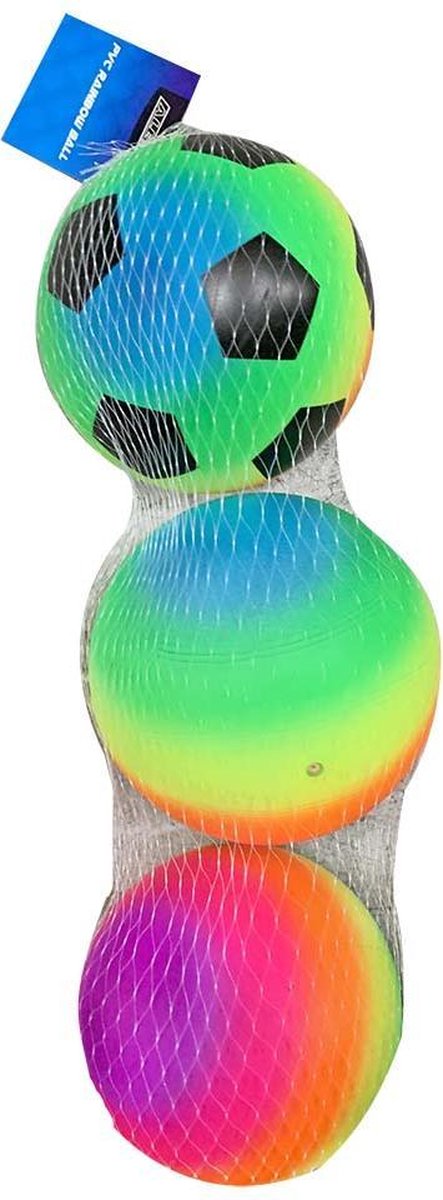 ALERT Voetbal PVC Regenboog - 15 Cm - 60 Gram