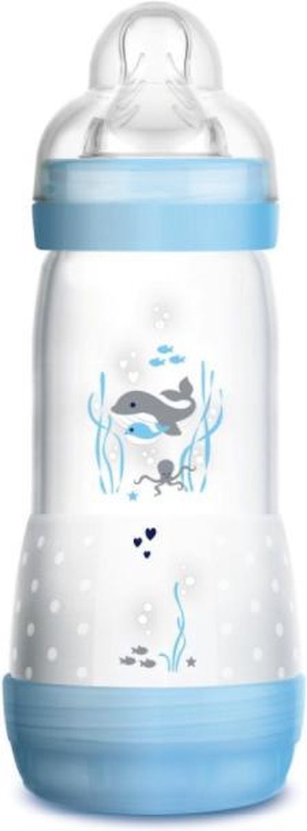 MAM 320ml ANTI-COLIC Zuigfles 4+ Fast flow Blauw