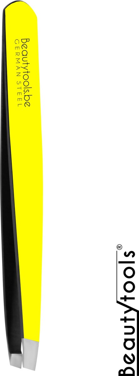 Beautytools Professional Slant Line Epileer Pincet/ Tweezer Voor Wenkbrauwen: Mellow Yellow  - Schuine Punt - (BT-1932)