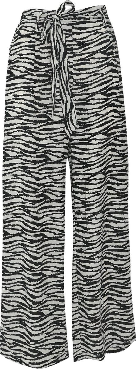 Cassis - Brede kuitbroek met dierenprint - Zwart