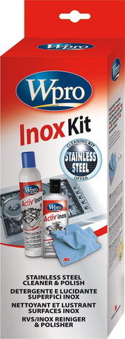 Wpro INX113 Set "Inox Clean" - crème (250 ml) - 3M microvezeldoek - polisher (400 ml)