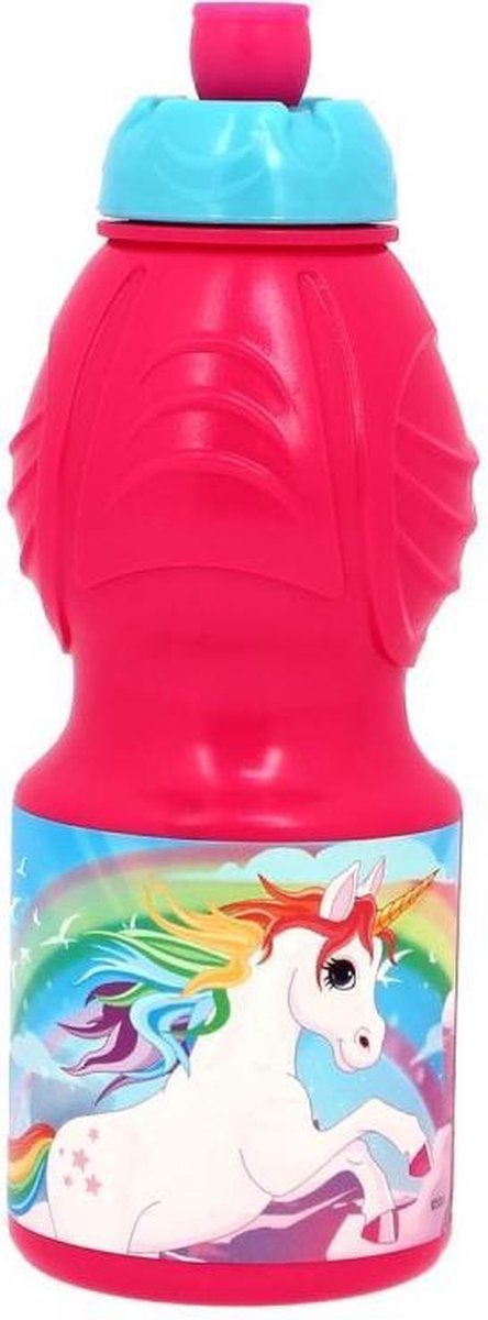 Unicorn drinkfles - waterfles - roos - 400 ml