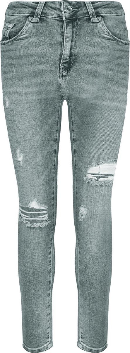 Skinny Jeans Rip Grijs