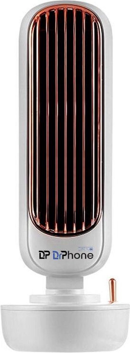 DrPhone CLU3 – Bevochtigende Ventilator Toren – Drie Snelheden – Sproeifunctie – 60 Windgeleidingsbladen – Ruimtebesparend - Wit