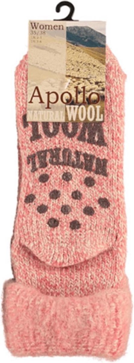 Apollo - 45% Wol - Huissokken Dames - Roze - Maat 35-38