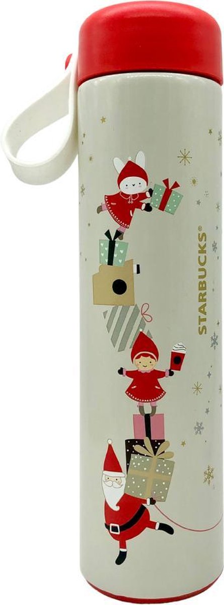 Starbucks RVS Thermosfles | Elfjes | Luxe Isolerende Dubbelwandige Koffie-To-Go | Reisbeker | 400 ml