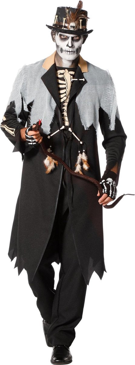 Heks & Spider Lady & Voodoo & Duistere Religie Kostuum | Voodoo Koning Haiti Man | Maat 48 | Halloween | Verkleedkleding