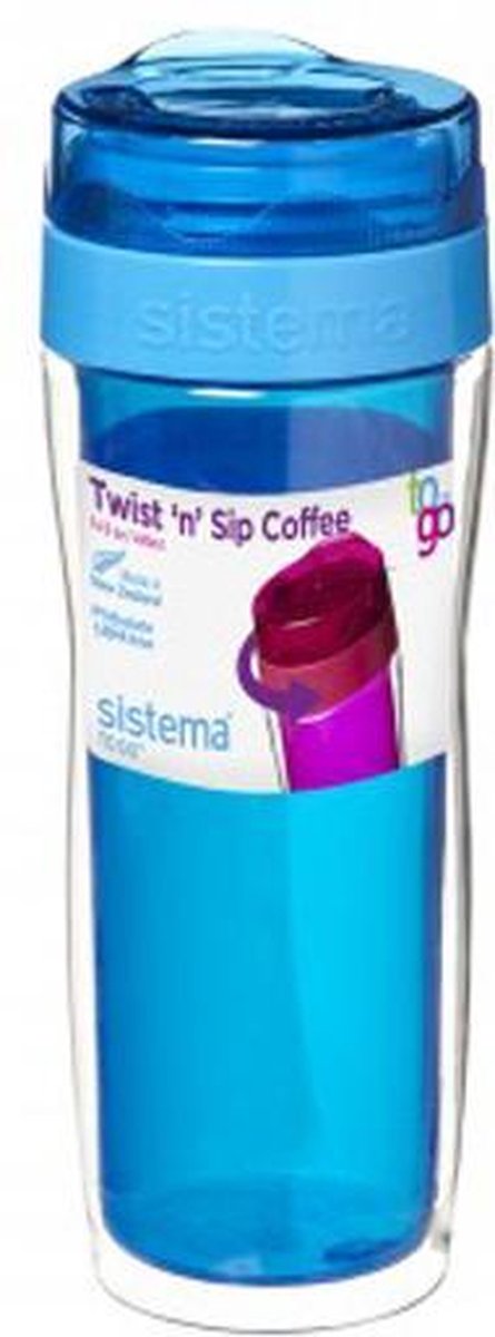 Sistema To Go Twist 'n Sip Coffee - isoleerbeker 490ml - blauw