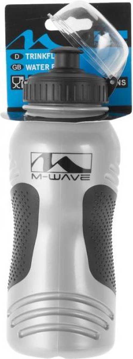 M-wave bidon 600ml grijs/zwart blister