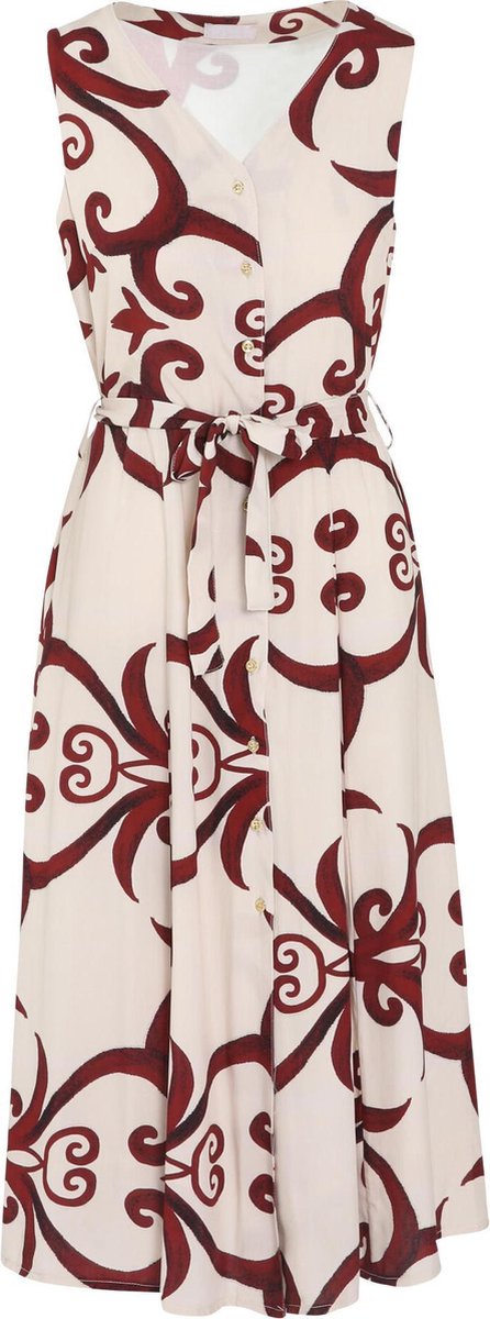 Cassis - Lange jurk met print - Ecru