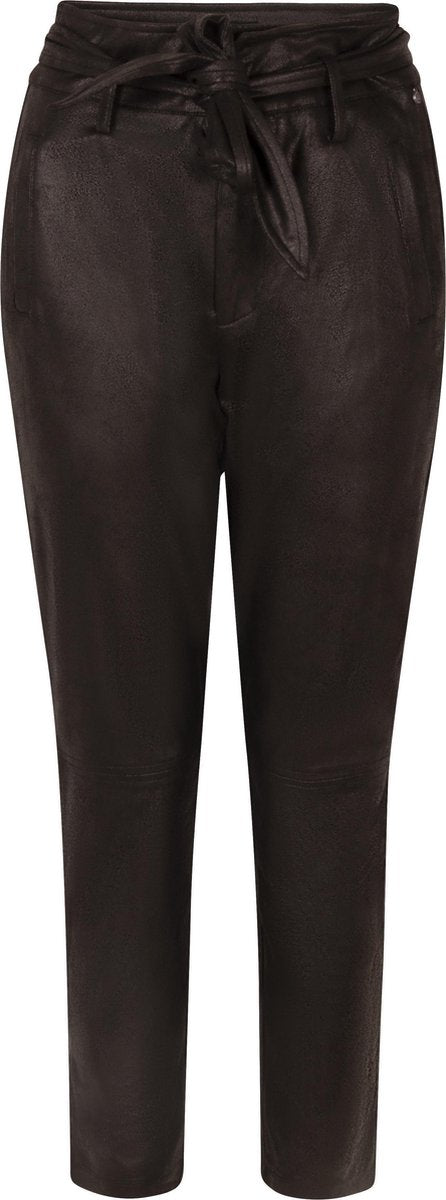 Tramontana | Coated Suedine Pantalon | Black | Maat L