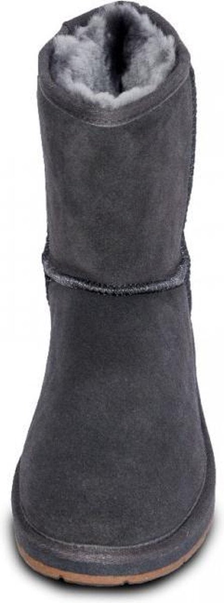 Lederen suede boots laarzen dames gevoerd met lamswol maat 36 kleur antraciet