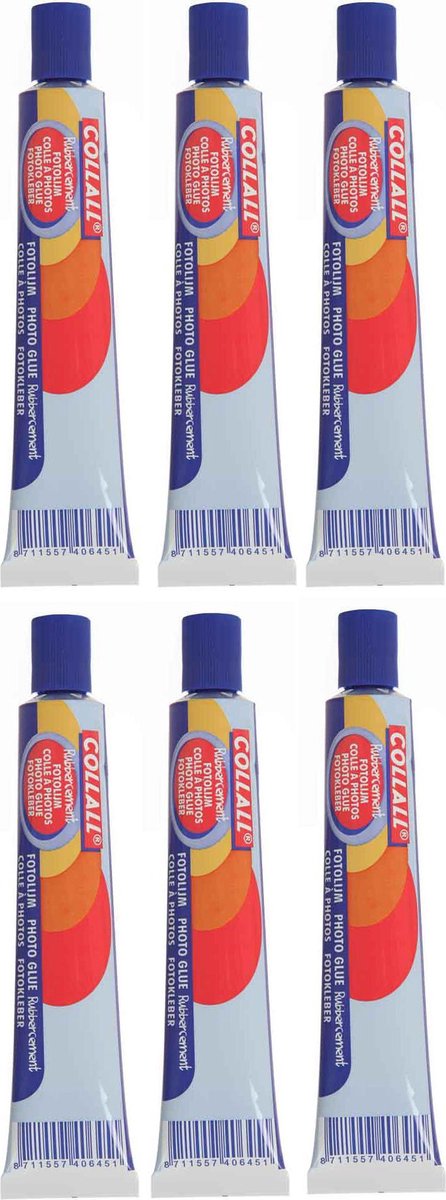 Tube Fotolijm 6x50ml - Collall - Sneldrogend - Krimp en Zuurvrij - 6 Tubes