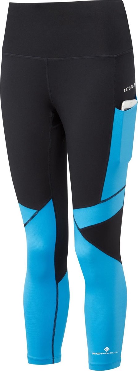 Ronhill Stride Revive Crop Tight Dames Zwart-Blauw