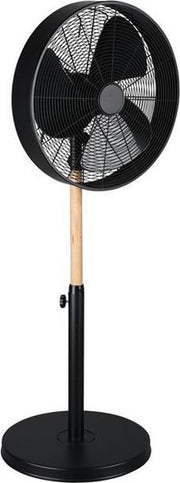 Viking Vloerventilator zwart metaal / hout verstelbaar - Industrieel - Trio - 2 jaar garantie