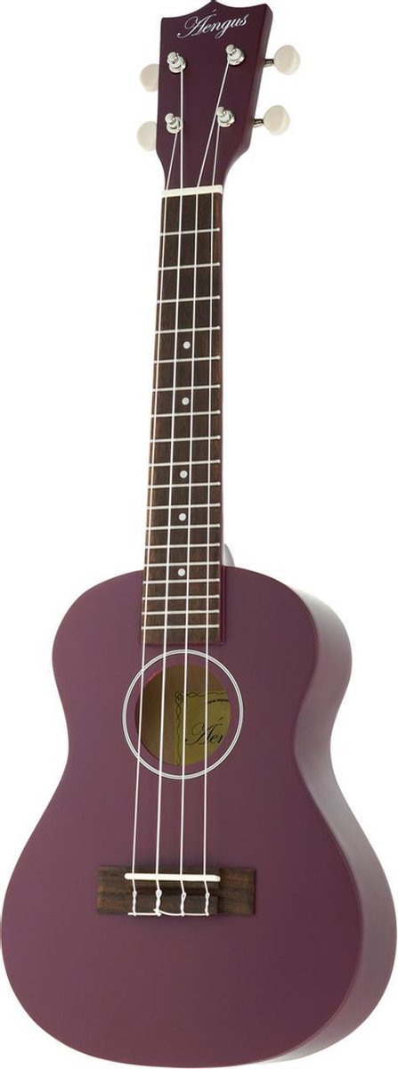 Áengus Concert Ukelele / Ukulele - Spruce top - donker mauve