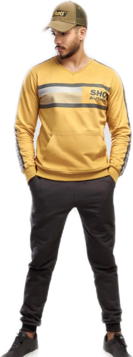 Embrator mannen Joggingpak geel/donkergrijs maat L
