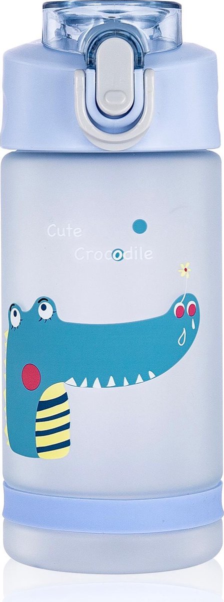 Diller Waterfles met Rietje - Drinkfles - Kinderen/Kleuters - 550ml - Blauw - Lekvrij Sluitsysteem - Tritan - BPA-vrij
